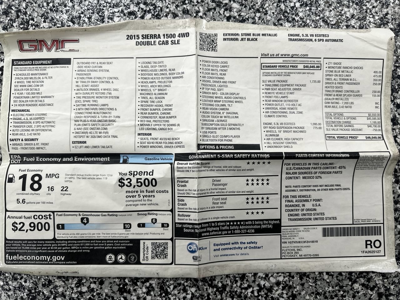 Used 2015 GMC Sierra 1500 SLE w/ SLE Value Package AWD/4WD image 50