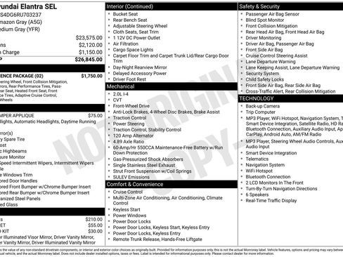 Used 2024 Hyundai Elantra SEL w/ Convenience Package FWD image 16