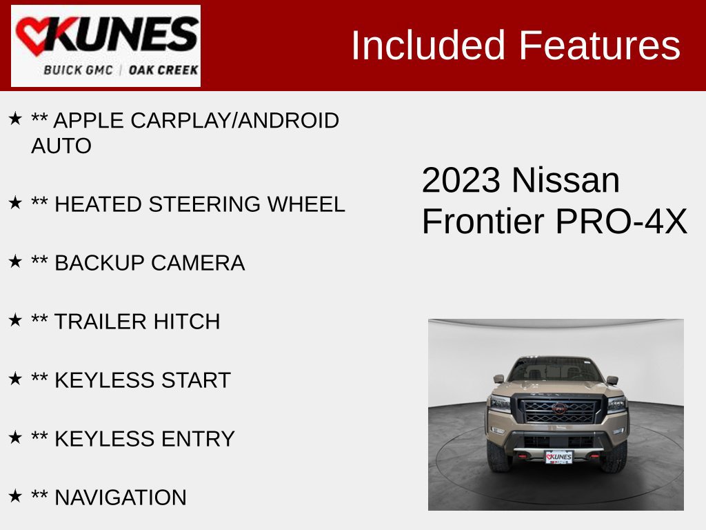 Used 2023 Nissan Frontier PRO-4X w/ Pro Convenience Package AWD/4WD image 2