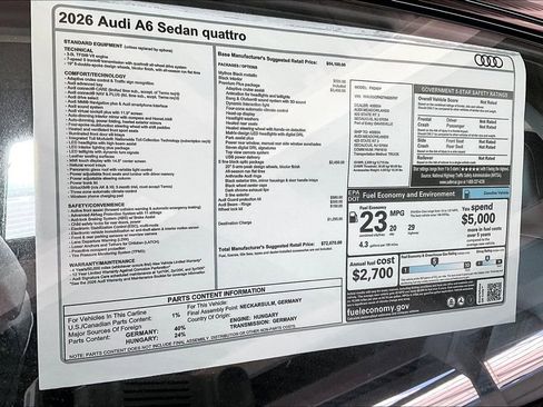 New 2026 Audi A6 Premium Plus image 14