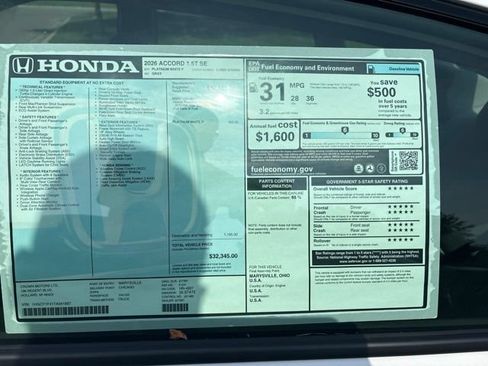 New 2026 Honda Accord SE image 6