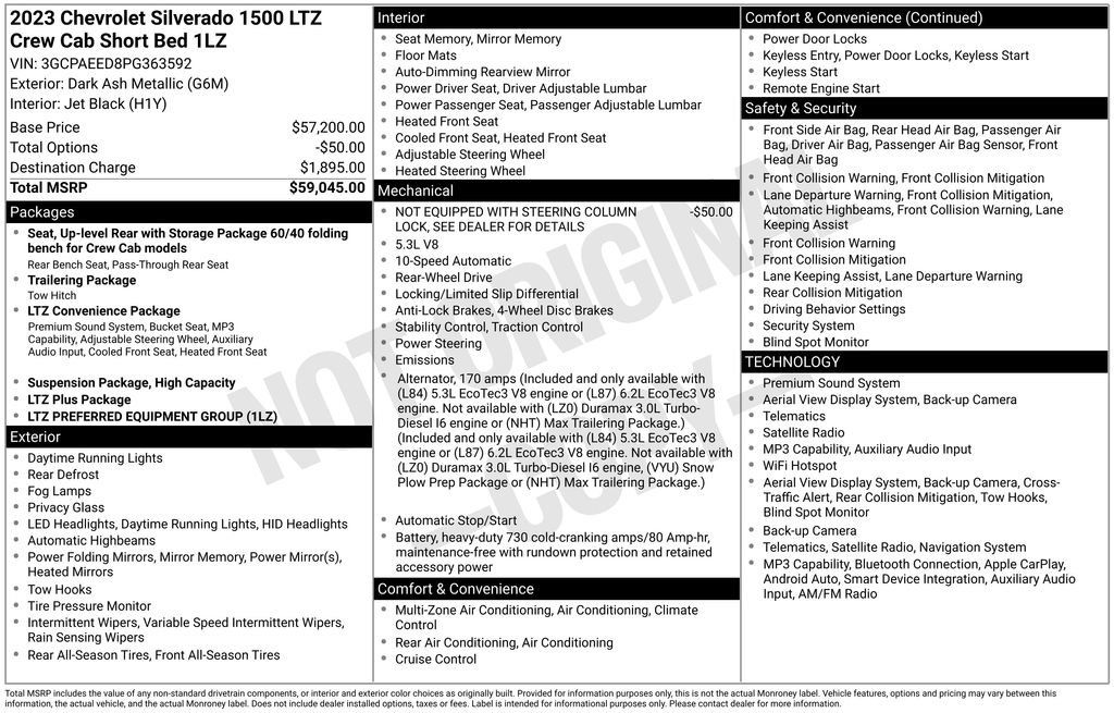 Used 2023 Chevrolet Silverado 1500 LTZ RWD image 6