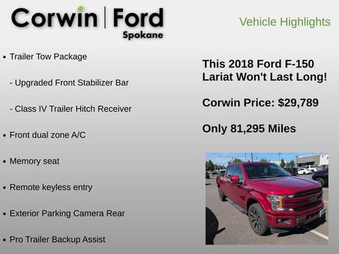 Used 2018 Ford F150 Lariat AWD/4WD image 6