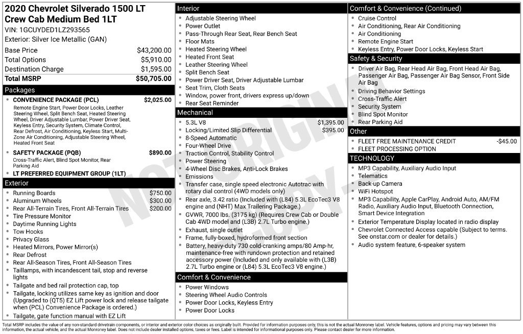 Used 2020 Chevrolet Silverado 1500 LT w/ Convenience Package AWD/4WD image 39