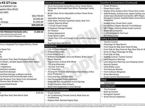 Certified 2022 Kia K5 GT-Line w/ GT-Line FWD Premium Package image 33