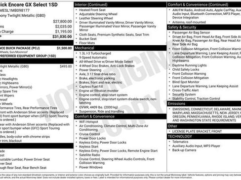 Used 2021 Buick Encore GX Select w/ Experience Buick Package image 15