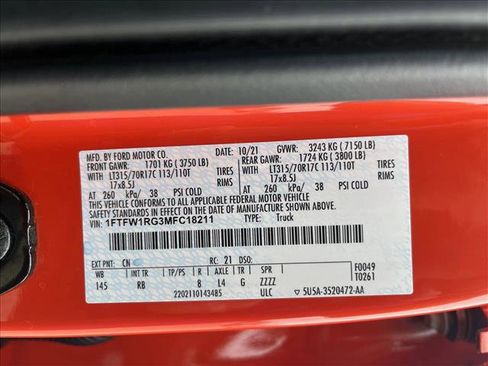 Used 2021 Ford F150 Raptor w/ Equipment Group 801A High AWD/4WD image 28