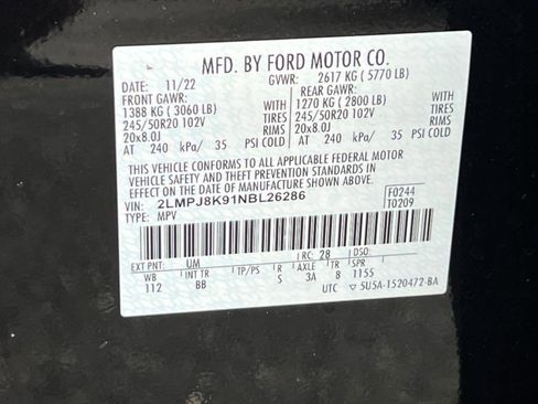 Certified 2022 Lincoln Nautilus Reserve w/ Cargo Utility Package image 29