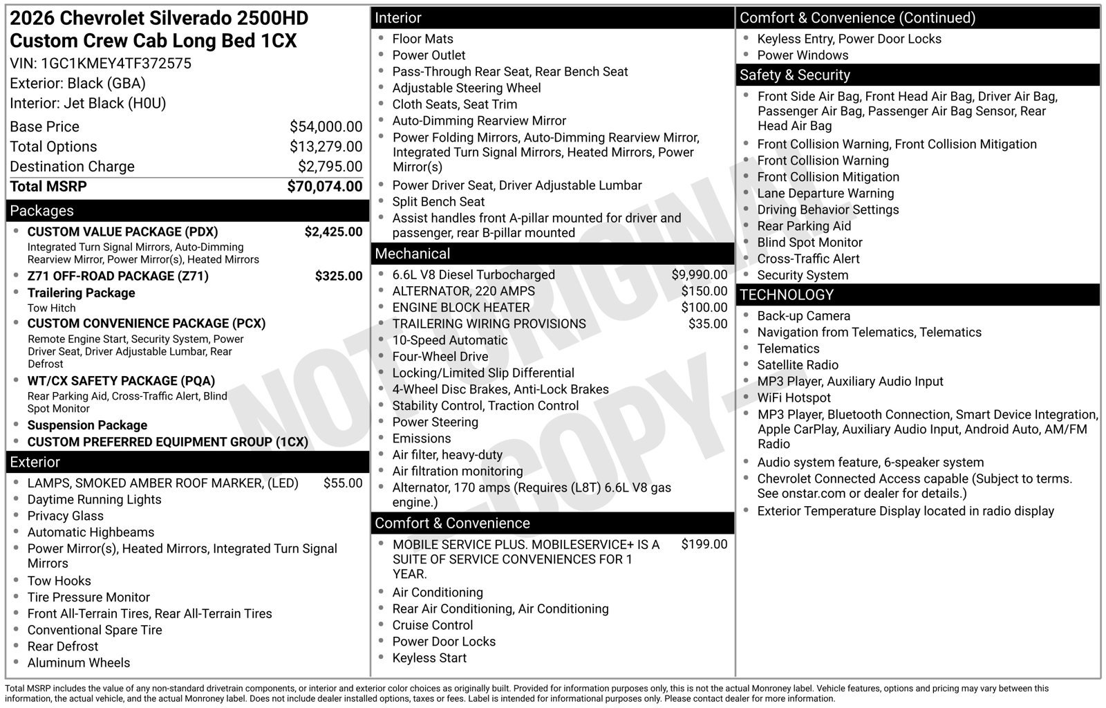 New 2026 Chevrolet Silverado 2500 Custom w/ Custom Value Package AWD/4WD image 10