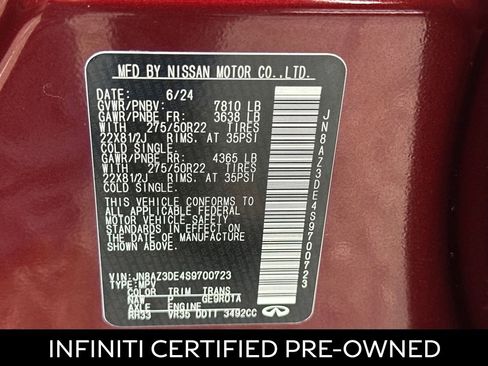 Certified 2025 INFINITI QX80 Sensory image 27