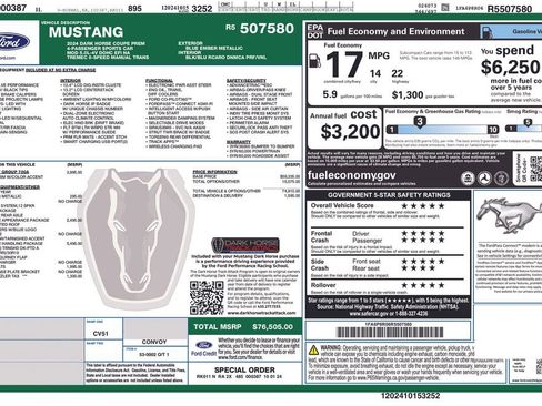 Used 2024 Ford Mustang Dark Horse w/ Dark Horse Handlin Package RWD image 33