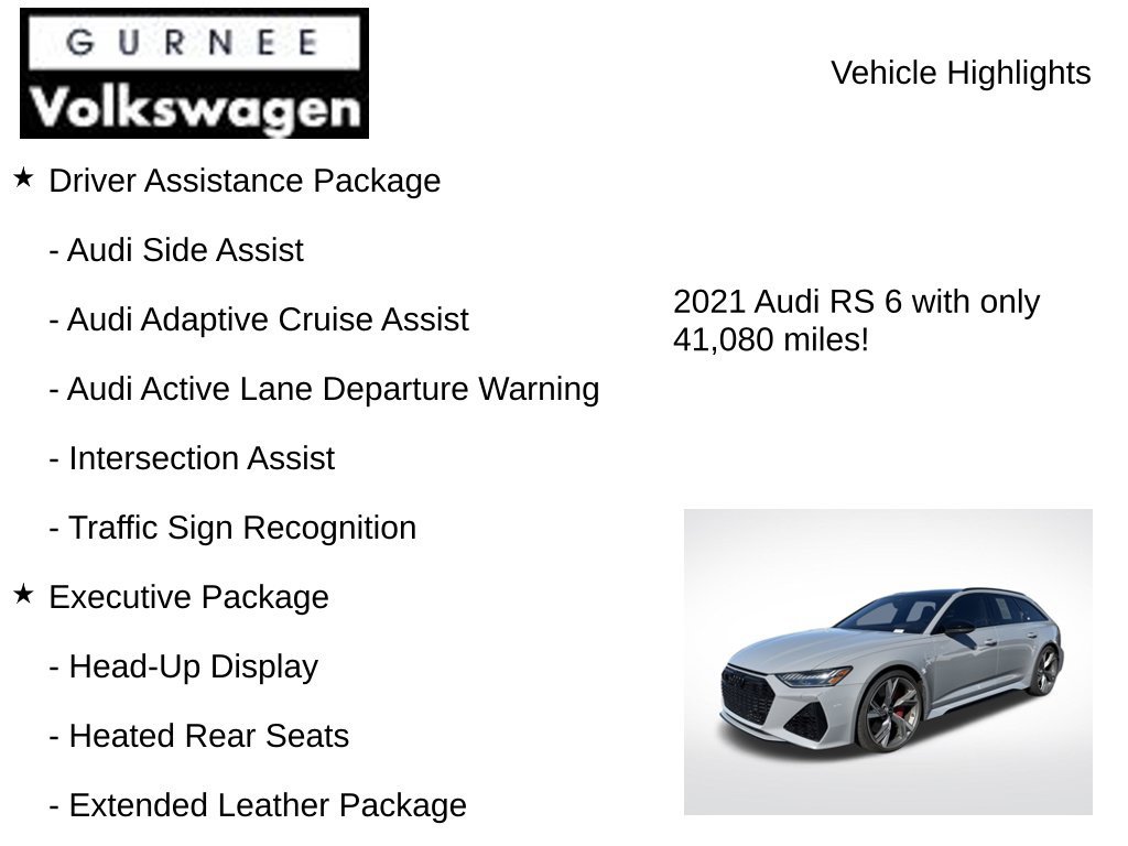 Used 2021 Audi RS 6 w/ Executive Package AWD/4WD image 8