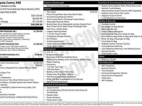 Certified 2024 Toyota Camry XSE w/ Navigation Package AWD/4WD image 36