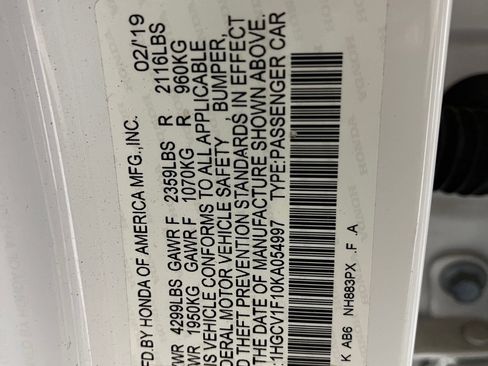 Certified 2019 Honda Accord LX image 17