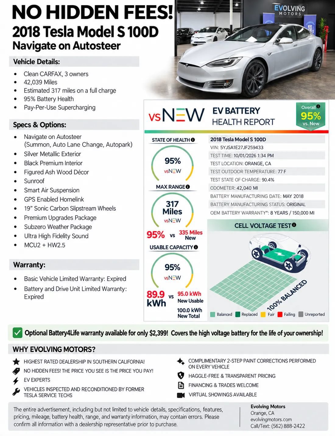 Used 2018 Tesla Model S 100D AWD/4WD image 2