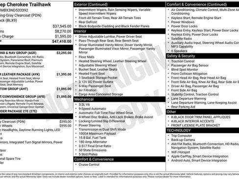 Used 2022 Jeep Cherokee Trailhawk w/ Sun, Sound & Nav Group AWD/4WD image 2