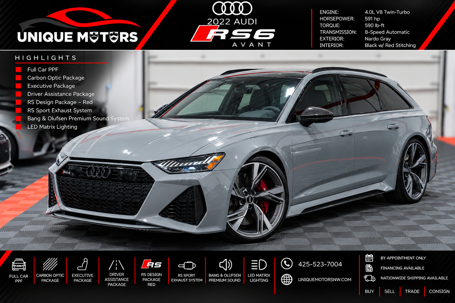 Used 2022 Audi RS 6 w/ Carbon Optic Package AWD/4WD image 1