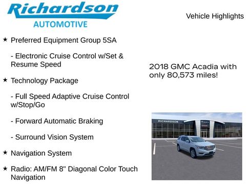 Used 2018 GMC Acadia Denali w/ Technology Package image 11