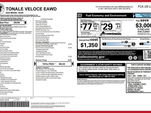 Used 2024 Alfa Romeo Tonale Veloce AWD/4WD image 6