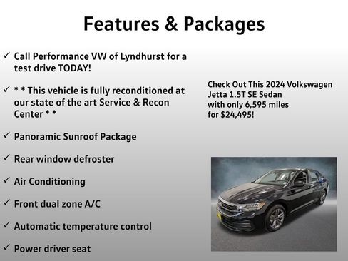 Used 2024 Volkswagen Jetta SE w/ Panoramic Sunroof Package FWD image 4