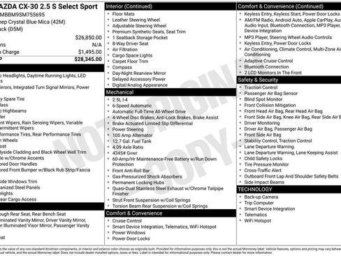 Used 2025 MAZDA CX-30 AWD 2.5 S w/ Select Sport Pkg image 35
