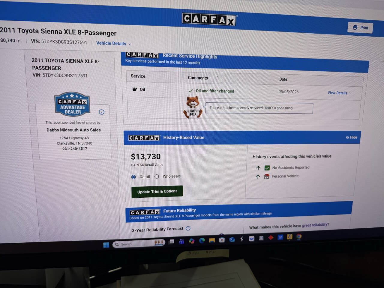 Used 2011 Toyota Sienna XLE w/ Entertainment Pkg FWD image 17