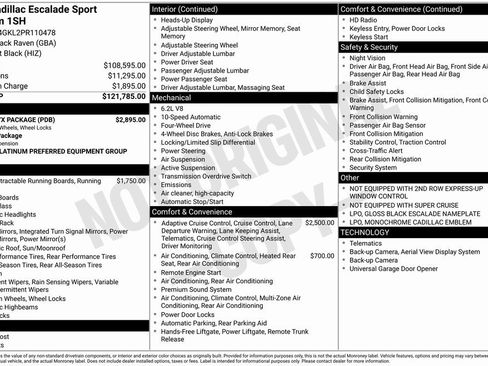 Used 2023 Cadillac Escalade Sport Platinum w/ LPO, ONYX Package image 3