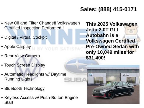 Certified 2025 Volkswagen Jetta GLI Autobahn image 7