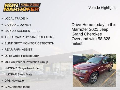 Used 2021 Jeep Grand Cherokee Overland AWD/4WD image 12