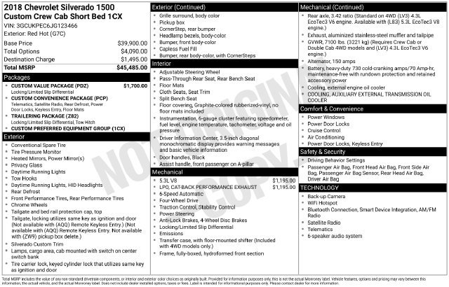 Used 2018 Chevrolet Silverado 1500 Custom w/ Custom Value Package AWD/4WD image 40