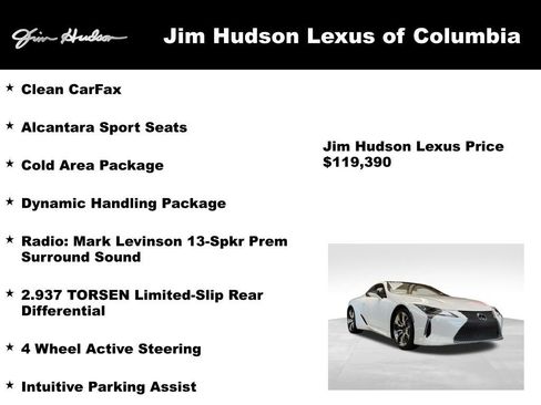 Certified 2023 Lexus LC 500 Coupe w/ Dynamic Handling Package RWD image 4