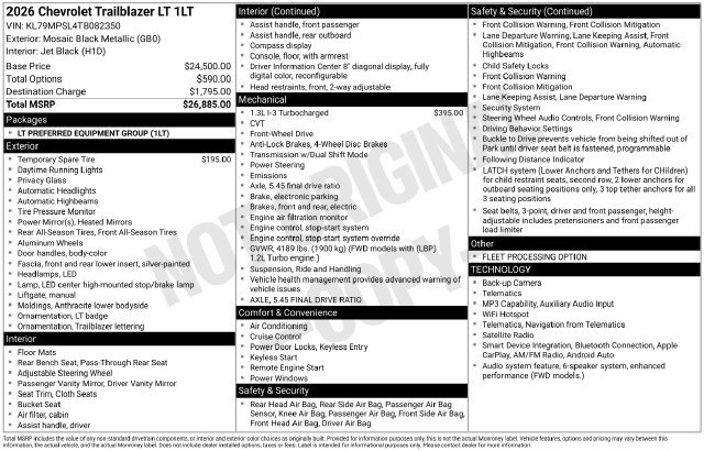 Used 2026 Chevrolet TrailBlazer LT FWD image 34