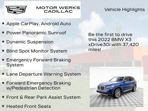 Used 2022 BMW X3 xDrive30i w/ Premium Package 2 (ZPA) image 7