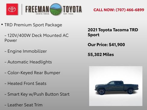 Used 2021 Toyota Tacoma TRD Sport w/ TRD Premium Sport Package AWD/4WD image 5
