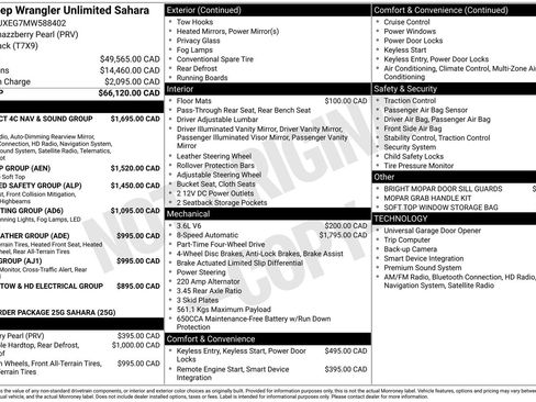 Used 2021 Jeep Wrangler Unlimited Sahara w/ Uconnect 4C Nav & Sound Group image 41