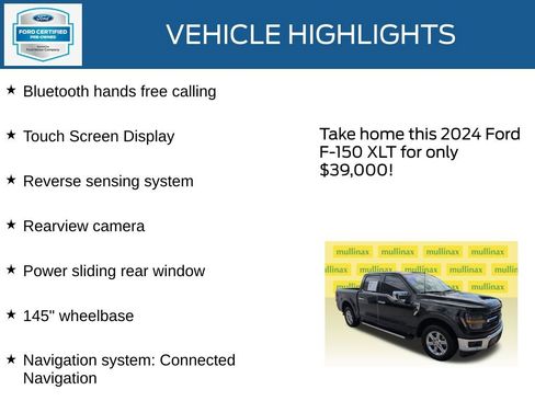 Certified 2024 Ford F150 XLT w/ Equipment Group 302A MID RWD image 22