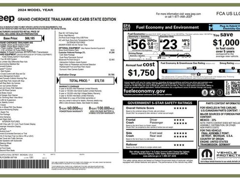 Used 2024 Jeep Grand Cherokee Trailhawk w/ Advanced Protech Group II AWD/4WD image 4