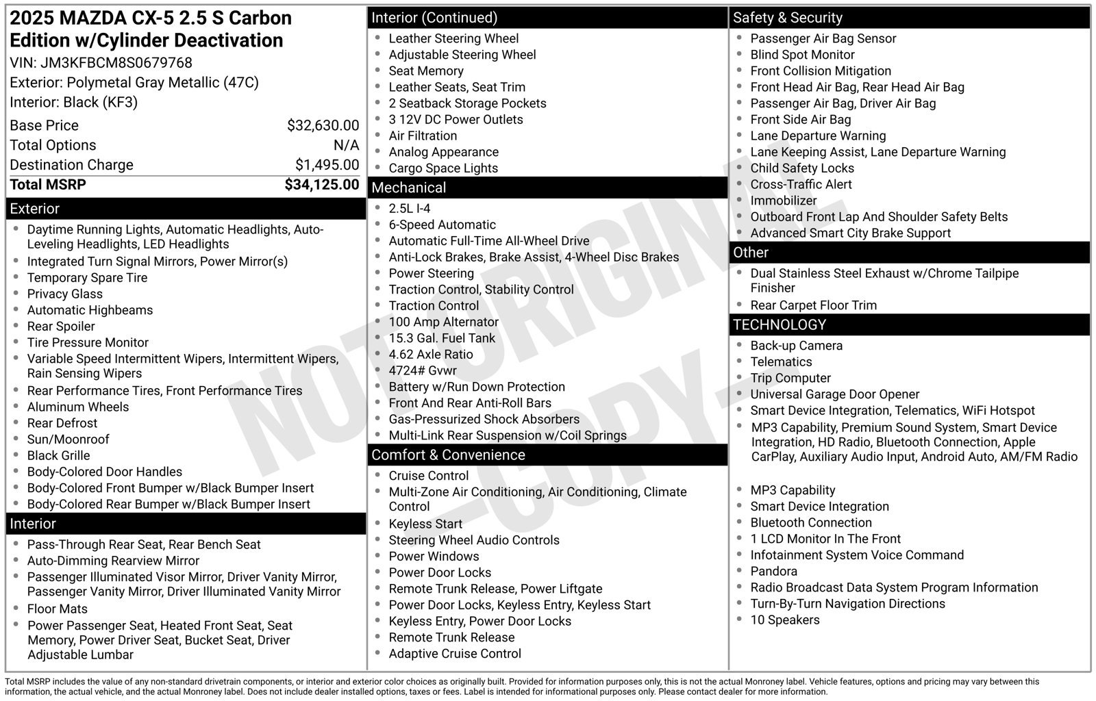 Certified 2025 MAZDA CX-5 Carbon Edition AWD/4WD image 26