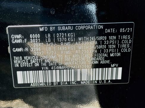 Used 2021 Subaru Ascent Touring w/ Popular Package #2A AWD/4WD image 43