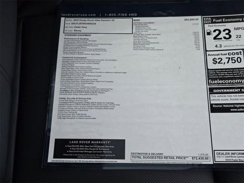 New 2025 Land Rover Range Rover Velar Dynamic SE image 35