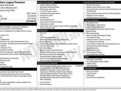 Used 2025 Subaru Legacy Premium image 5