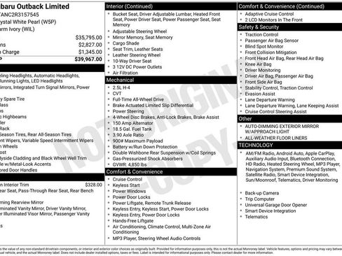Used 2024 Subaru Outback Limited image 15