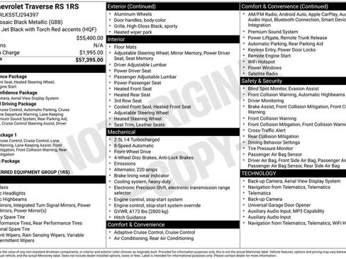 New 2026 Chevrolet Traverse RS FWD image 6
