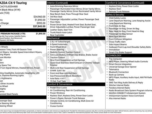 Used 2018 MAZDA CX-9 Touring w/ Touring Premium Package FWD image 22