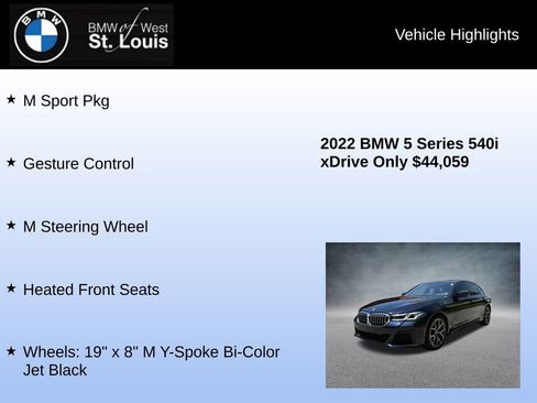 Used 2022 BMW 540i xDrive w/ M Sport Package image 24
