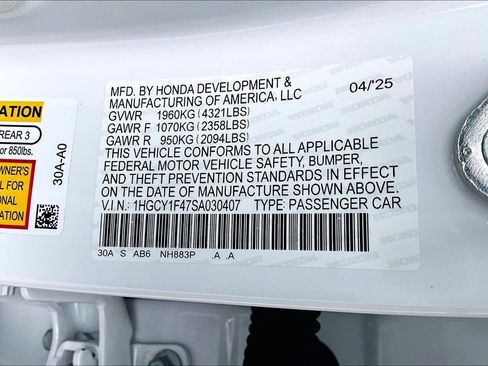 Certified 2025 Honda Accord SE image 19