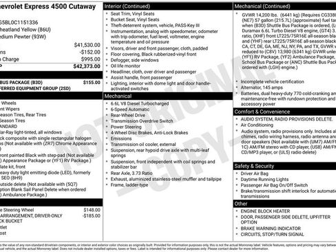 Used 2012 Chevrolet Express 4500 w/ School Bus Package RWD image 2
