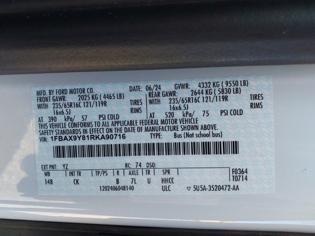 Certified 2024 Ford Transit 350 XLT AWD/4WD image 25
