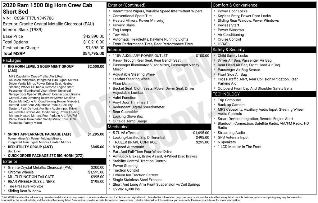 Used 2020 RAM 1500 Big Horn AWD/4WD image 2