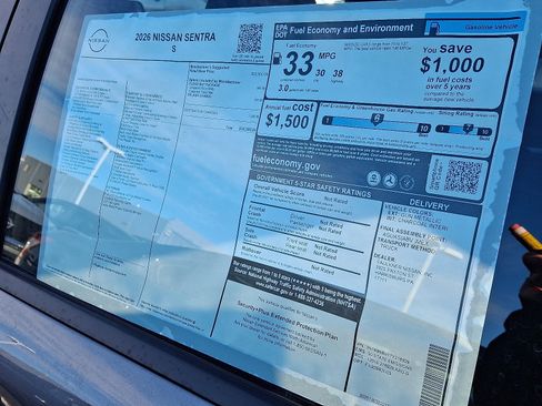 New 2026 Nissan Sentra S w/ Floor Mat Package image 4